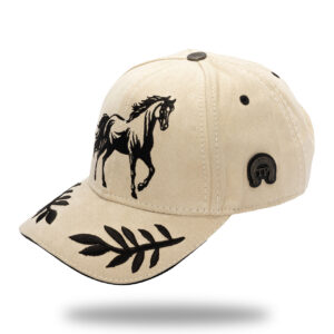 Gorra en Micro Fibra Beige 2 Bordado Negro