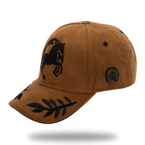 Gorra en Micro Fibra Café Bordado Negro