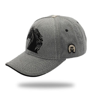 Gorra en Micro Fibra Gris Bordado Frontal Negro