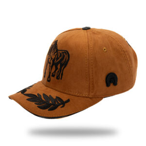 Gorra en Micro Fibra Naranja 2 Bordado Negro