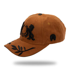 Gorra en Micro Fibra Naranja Bordado Negro