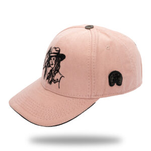 Gorra en Micro Fibra Rosa Bordado Negro