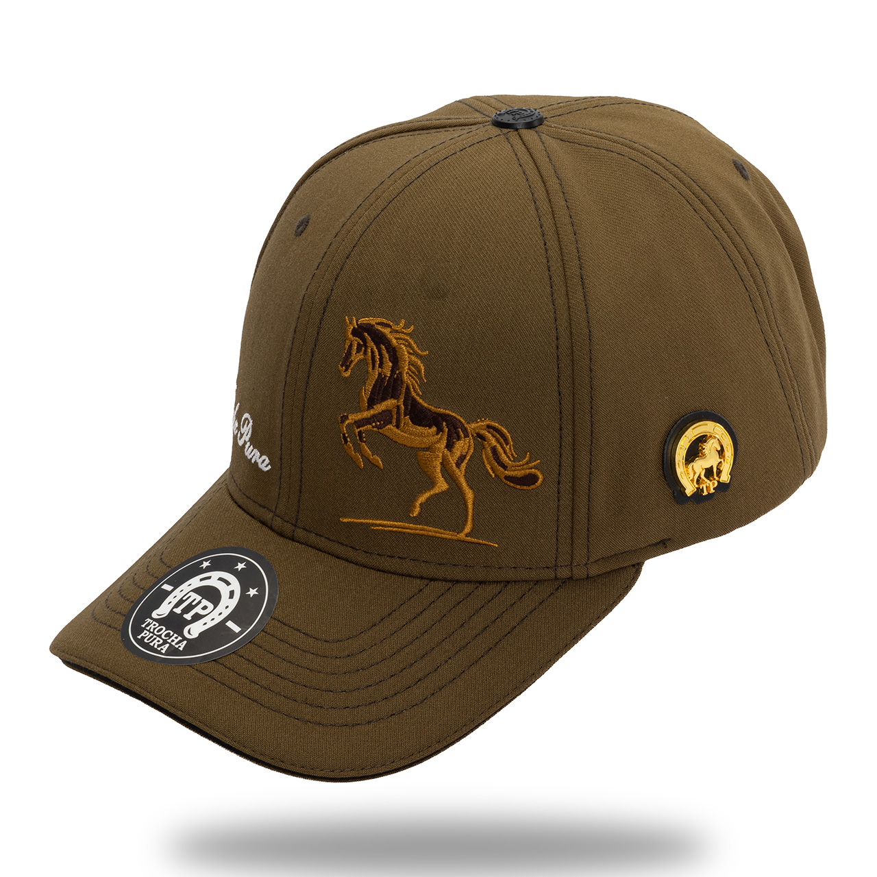 Gorra Tela Caballo Bordado Lateral Trocha Pura